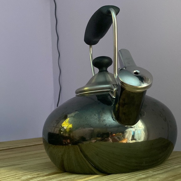 Vintage Chantal Tea Pot Kettle Whistling Stovetop Onyx Black Stainless Steel !! - Picture 8 of 14